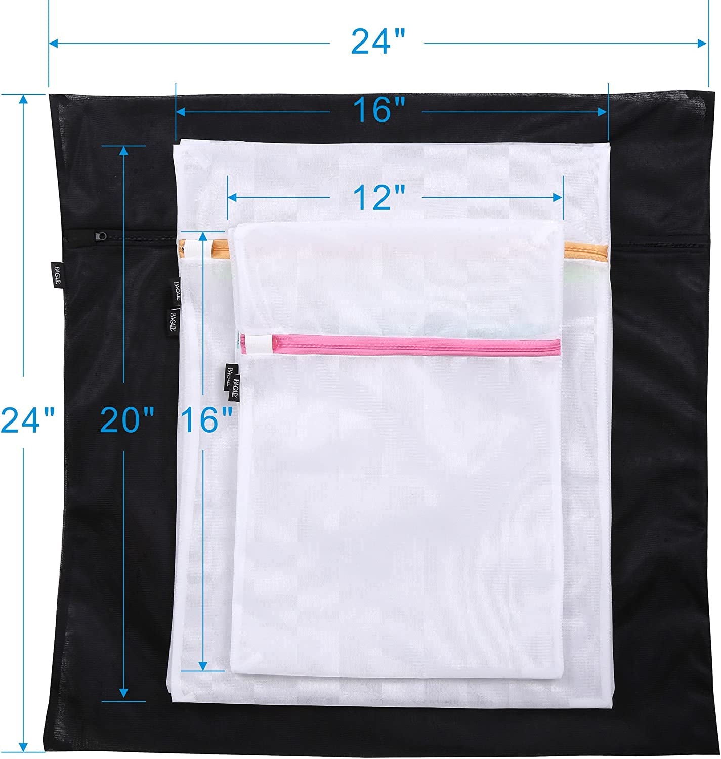 Laundry Bags Mesh Wash Bag for Intimates Lingerie and Delicates, 5Pcs (1XL,2L,2M)
