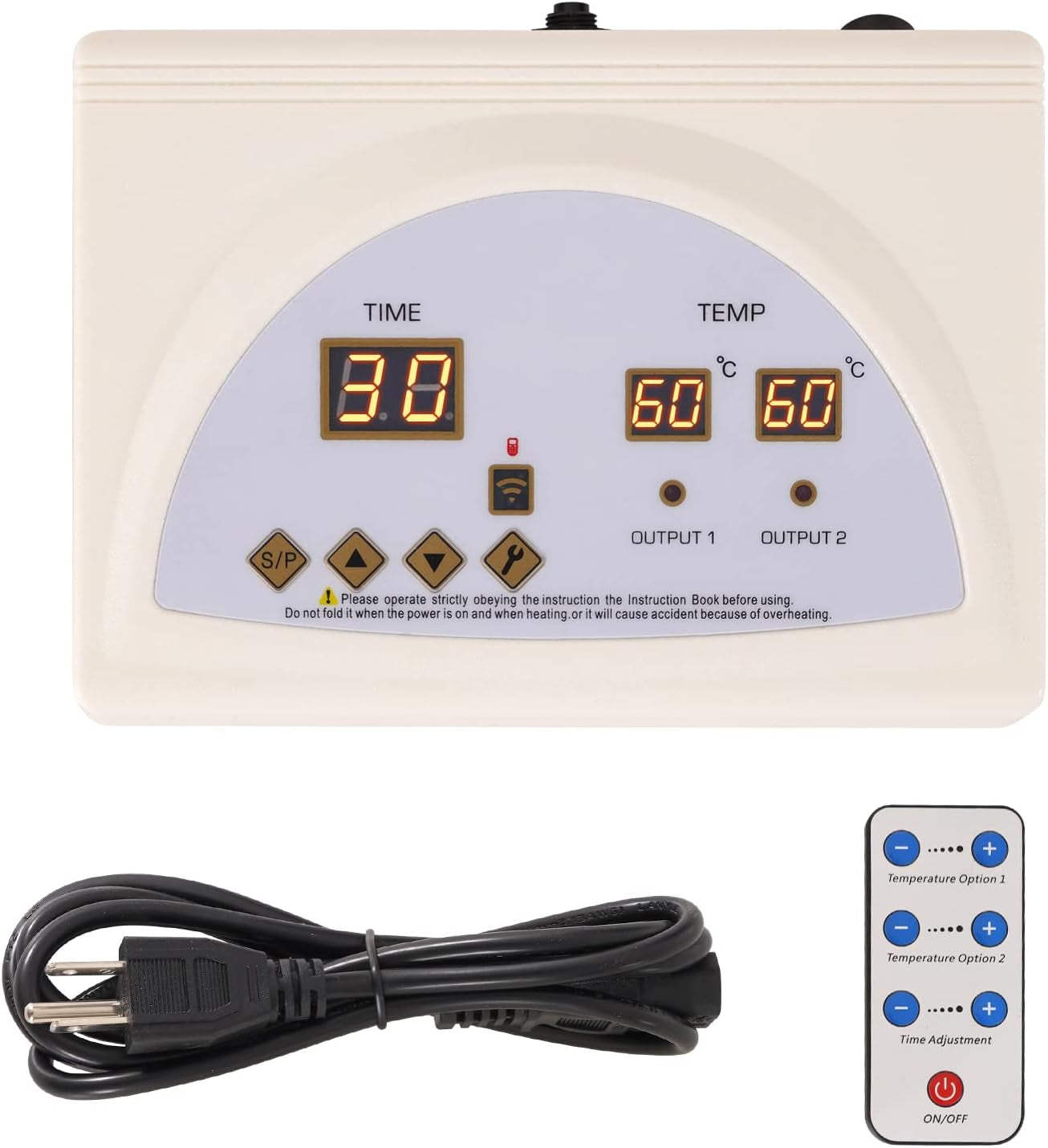 Infrared Sauna Blanket Controller, Digital Heat 2 Zone Sauna with Remote Control, Professional Detox anti Ageing Beauty Machine, Sauna Blanket Replacement Parts (NOT Included Blankets)