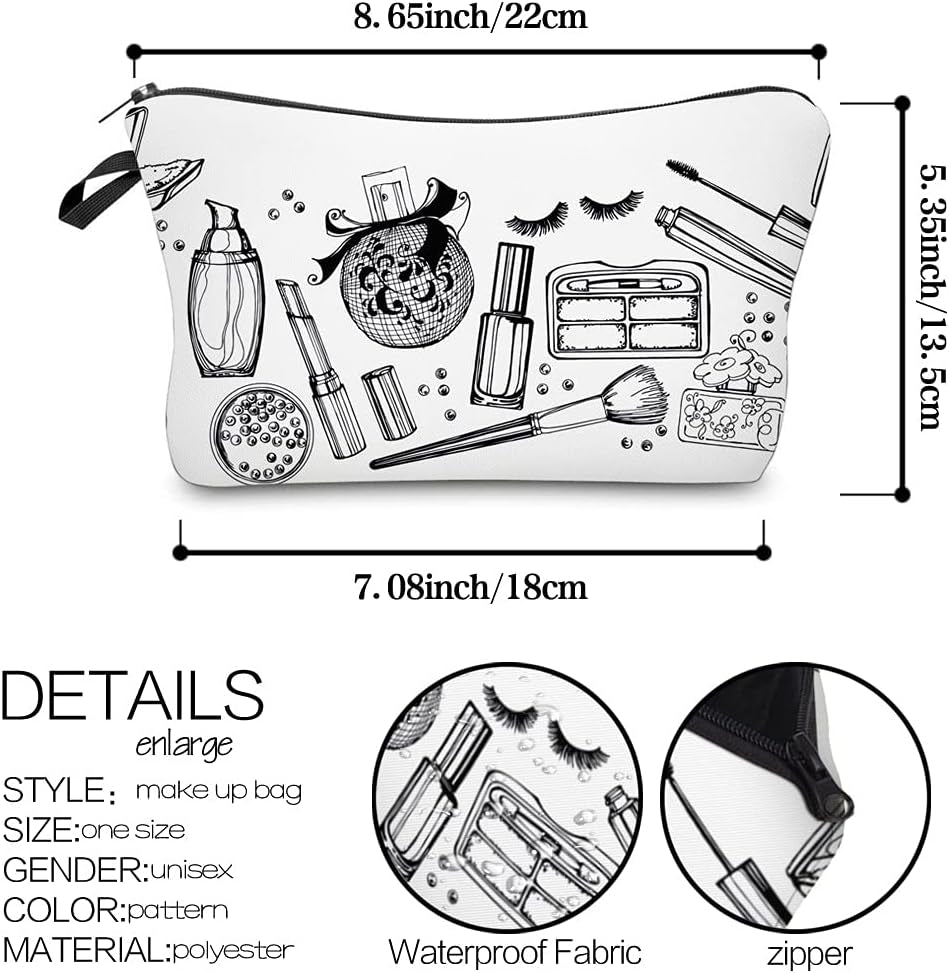 Cosmetic Bag for Women, Adorable Roomy Makeup Bags Travel Water Resistant Toiletry Bag Accessories Organizer (L2-55244)
