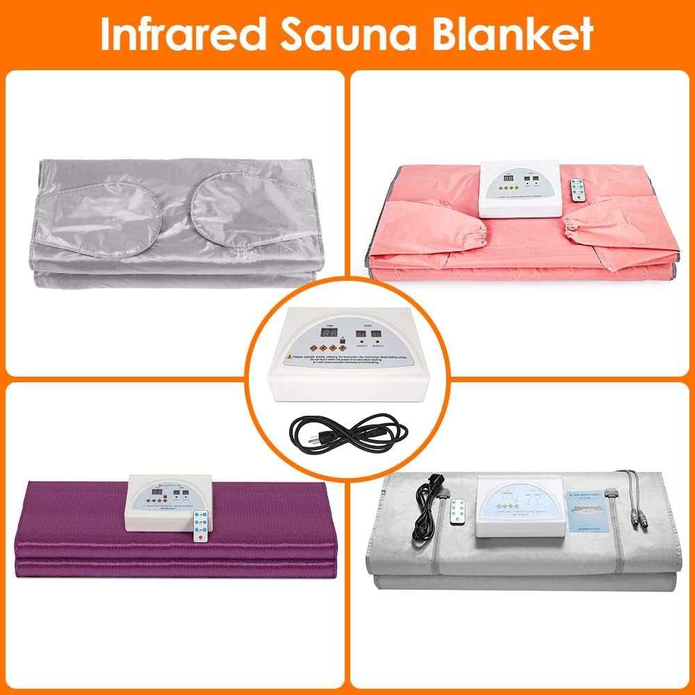 Infrared Sauna Blanket Controller, Digital Heat 2 Zone Sauna with Remote Control, Professional Detox anti Ageing Beauty Machine, Sauna Blanket Replacement Parts (NOT Included Blankets)